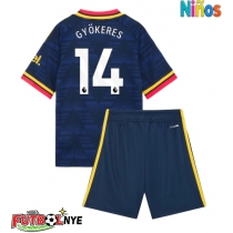 Camiseta Arsenal Viktor Gyokeres #14 Visitante Equipación para niños 2026-27 manga corta (+ pantalones cortos)